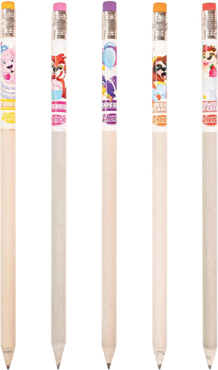 Party Animals Smencils Cylinder - HB #2 Patented Gourmet Scented Pencils, 50 Count, Gifts for Kids