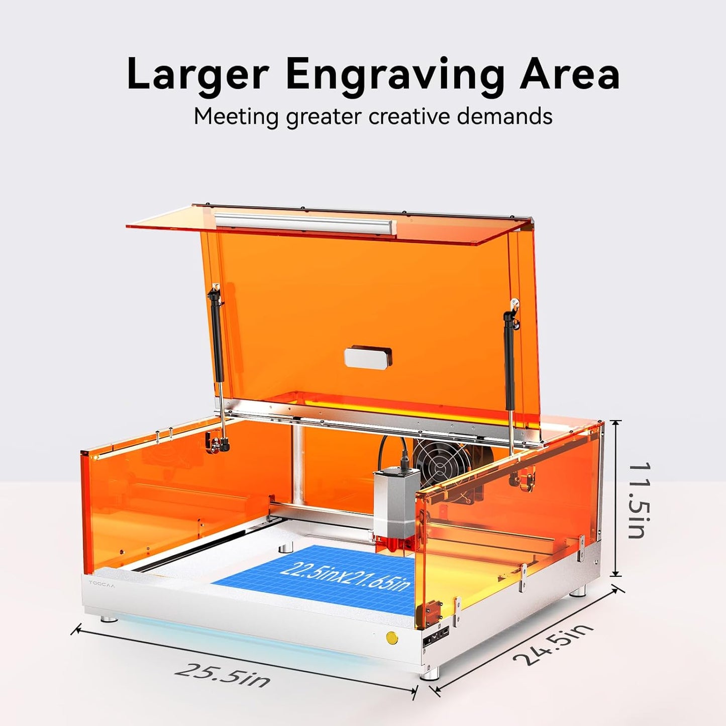TOOCAA 10W Laser Cutter and Engraver Machine 22" x 22" Bed Size with 5 in 1 Rotary Roller Set,Smart Camera,Air Assist,Honeycomb Panel, Lazer Engraving Machines for Tumblers Wood Metal Acrylic Leather