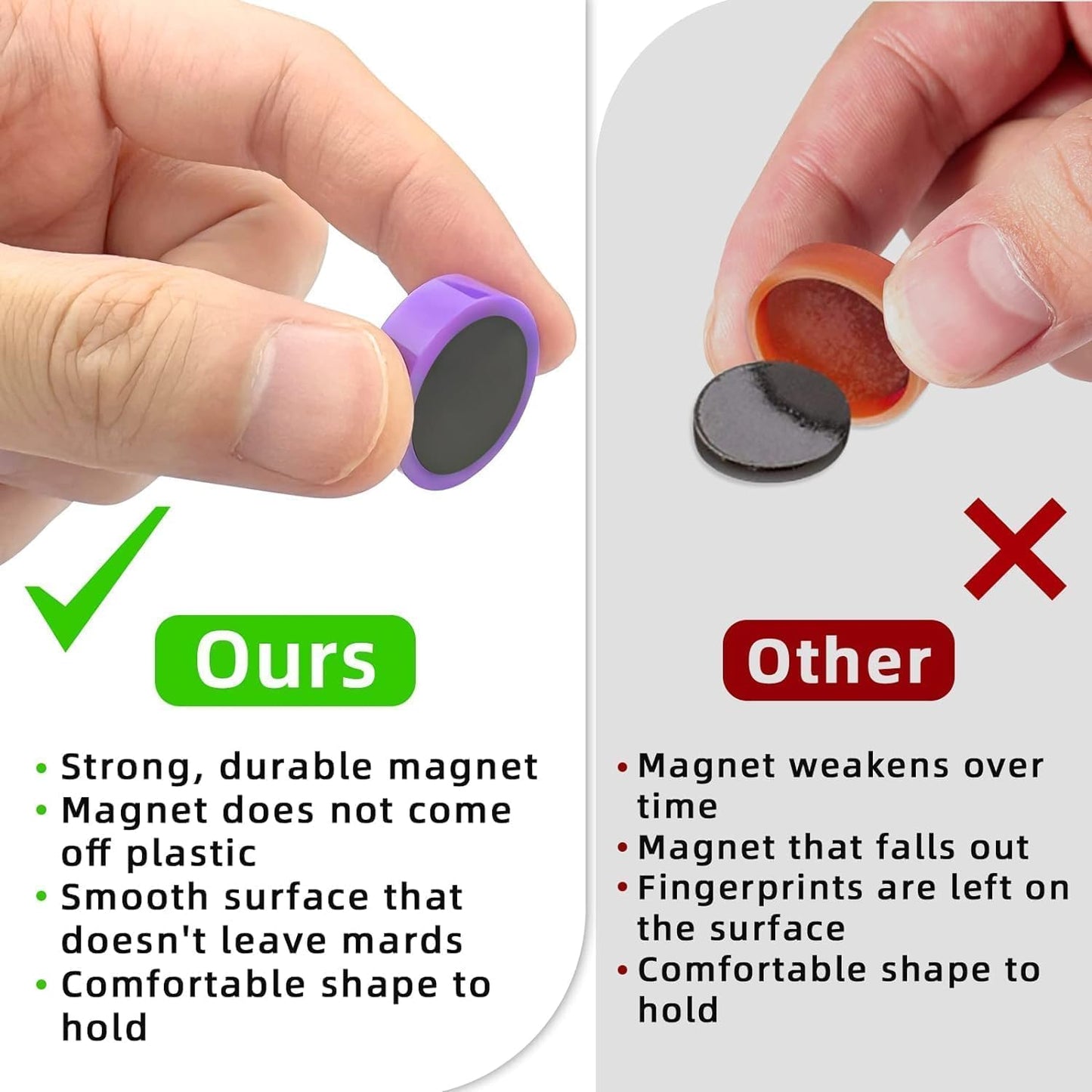 Qualsen Fridge Magnets 50 Pack, Funny Cute Round Refrigerator Magnets for Whiteboard, Locker, Office, Classroom (Yellow)