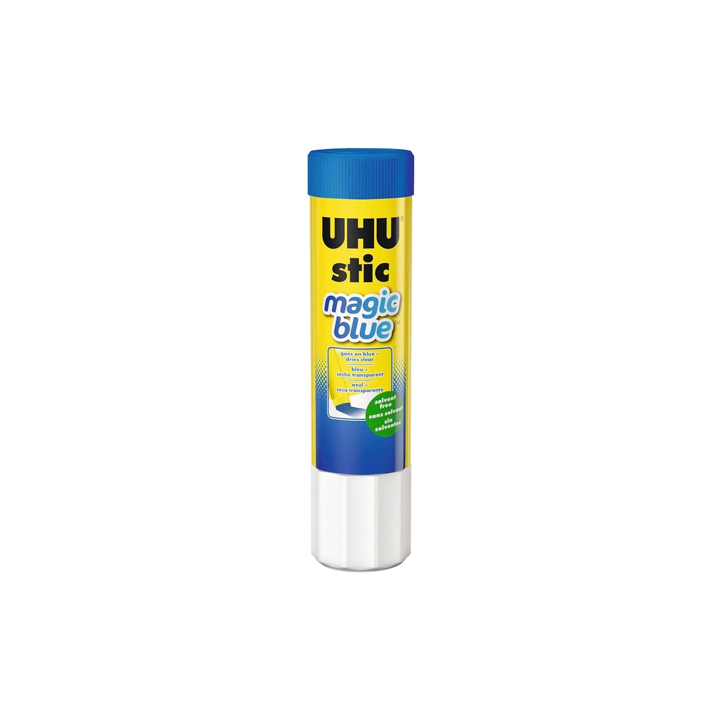 Uhu Colored Glue Stick, 21g Blue, rubs on Blue & Dries Clear, Washable, Solvent Free, Screw on Cap, (9U 99645)