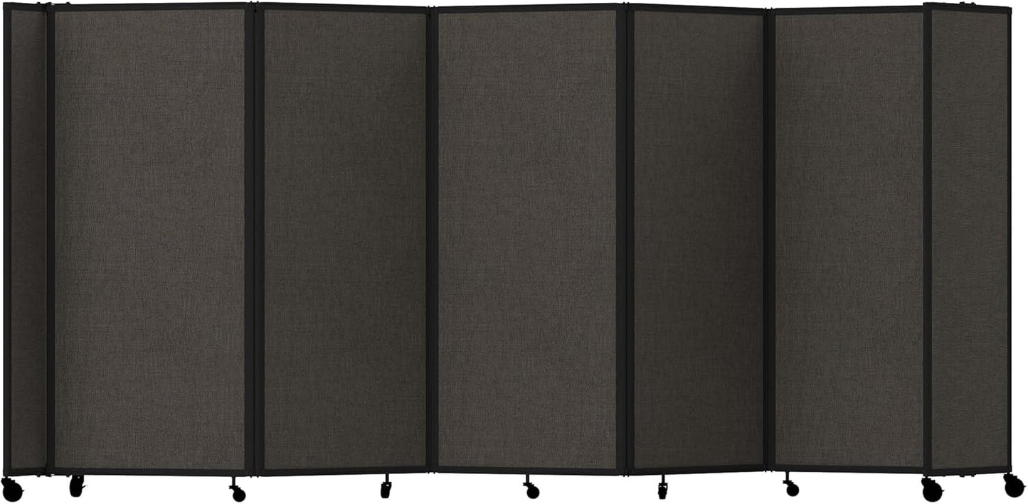 Versare Room Divider 360 Portable Wall Partition | Folding Panels | Large Freestanding Divider | Locking Wheels | Temporary Room Separator