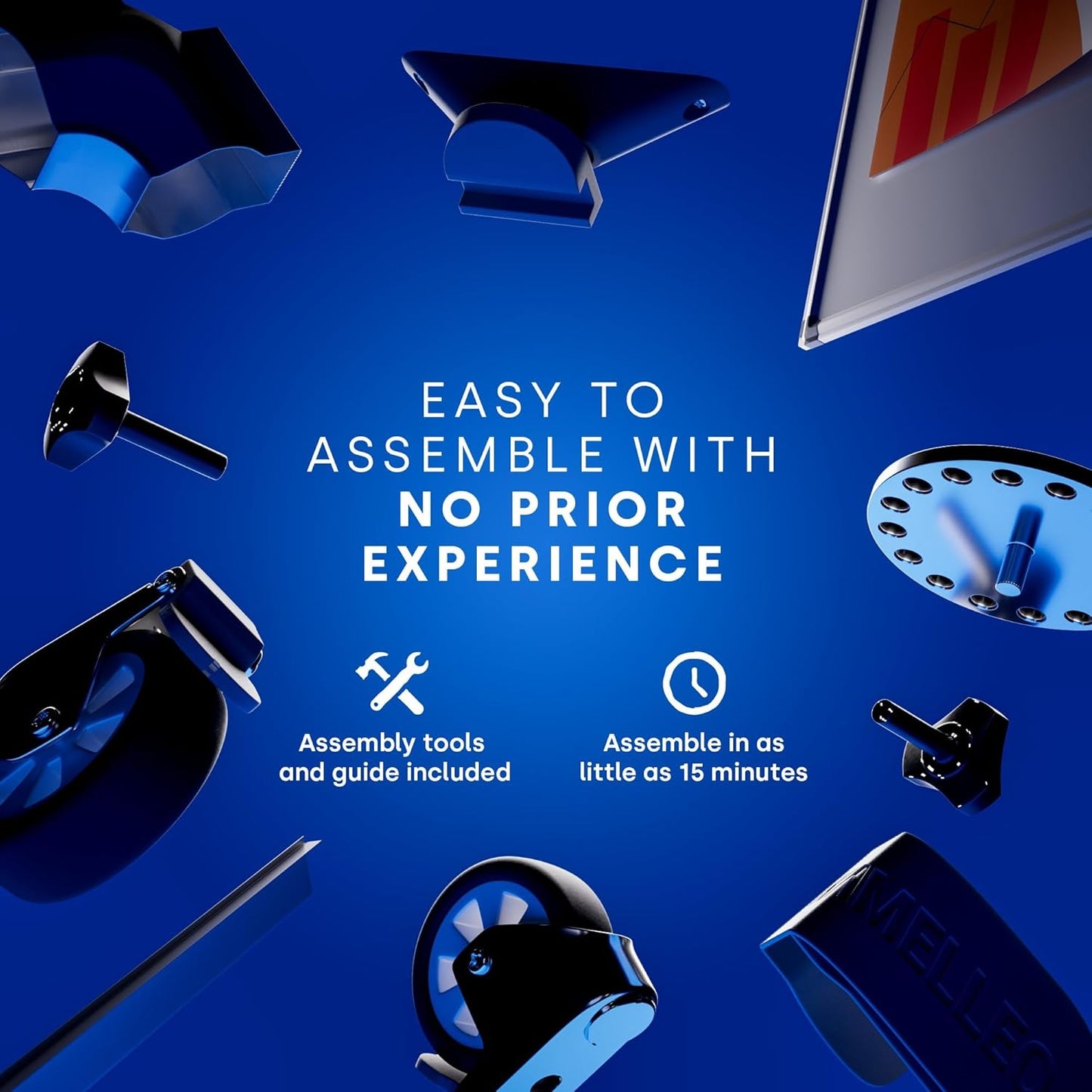 Rolling Dry Erase Board 46 x 32 - Large Portable Magnetic Whiteboard with Stand - Double Sided Easel Style with Wheels - Mobile Standing Whiteboard for Office, Classroom & Home