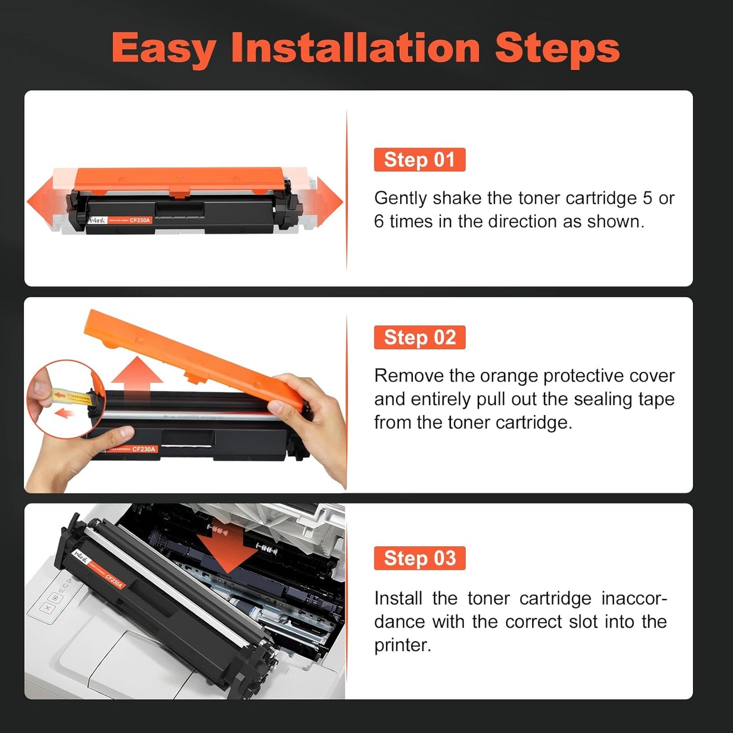 v4ink Compatible 30X Toner Cartridge Replacement for HP 30A 30X CF230X Toner High Yield Black Ink with chip for use in HP Pro MFP M227fdw M227fdn M227sdn M227 M203dw M203d M203dn M203 Printer