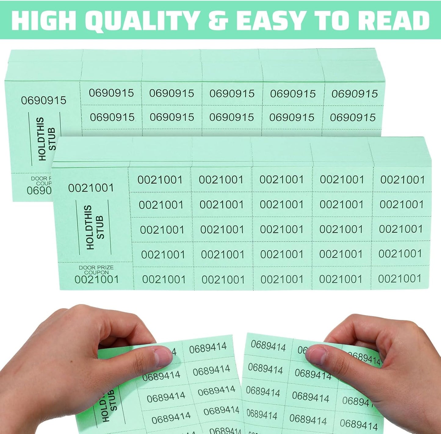 Kosiz 2000 Sheets Raffle Ticket 25 Bid Chinese Auction Tickets Tricky Tray Basket Raffle Sheets for Back to School Class Rewards Carnival Door Prizes Events(Green)