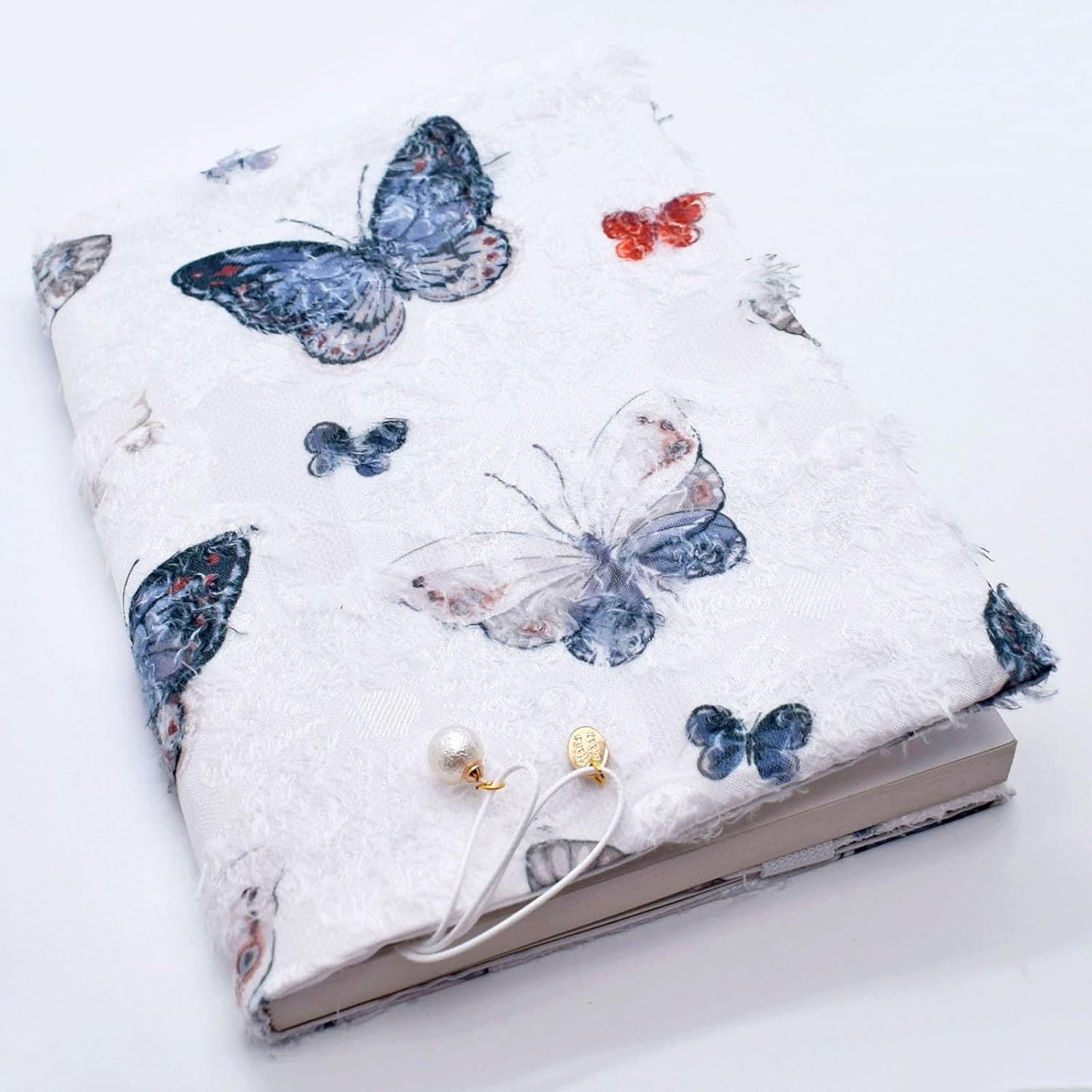 BLBMH A5 Book Covers for Paperbacks Book Cover for Privacy Fit for 5.5x8.3 inch Adjustable Book Sleeve Cover for A5 Diary Books Fabric Softcover Protector for Notebook - Butterfly A