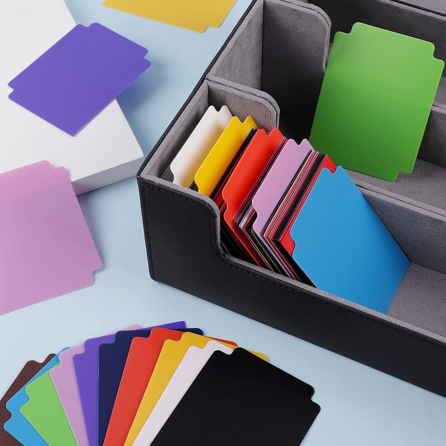 120 Pcs Trading Card Divider Multicolor Card Separators for Office Games Plastics Sports Baseball Card Dividers with Tabs Cards Box Dividers for photocard, 2.71 * 3.8 Inches