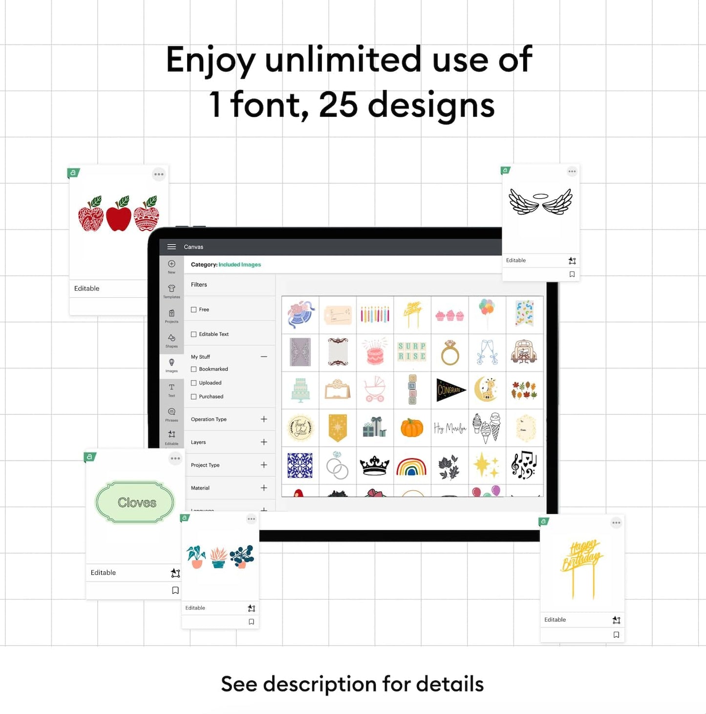 Cricut Explore 4 - Smart Cutting Machine (Seashell) | Digital Content Bundle - Includes Images in Design Space App