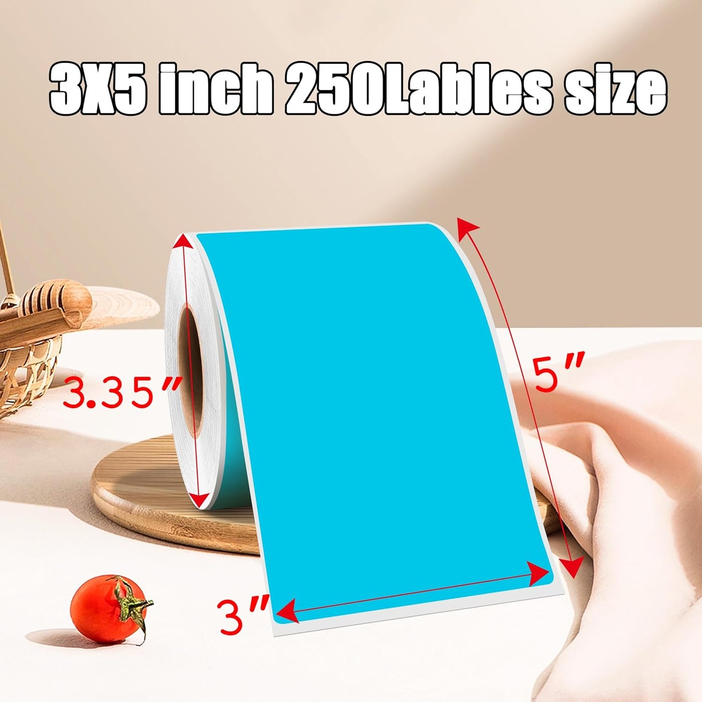 3 x 5 Inch 250Pcs Rectangle Color Coding Stickers,Strong Adhesion Easy to Write Label for Moving,Box Organization,Inventory,Business,Teal Blue
