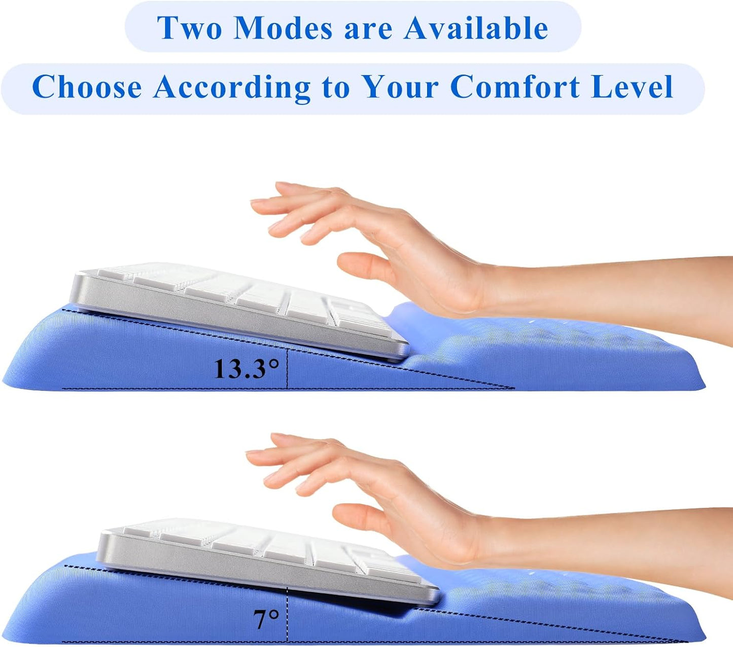 Ergonomic one-Piece Computer Keyboard Stand with Wrist Rest for Desktop Offers Two Support Angles. Silky Lycra Surface and Memory Foam Comfortable Hand Support (Purple Star)