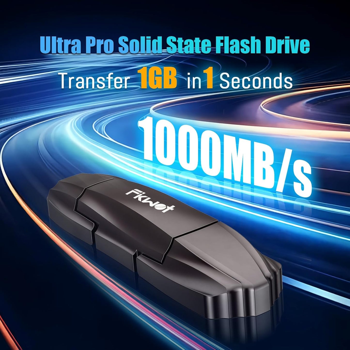 FU388 External Solid State Drive, Up to 1000MB/s for Data Storage,Dual-Port Stick Design with USB-A & Type-C Expansion of Storage for iPhone 15/16 /Android/PC/Mac/Laptop