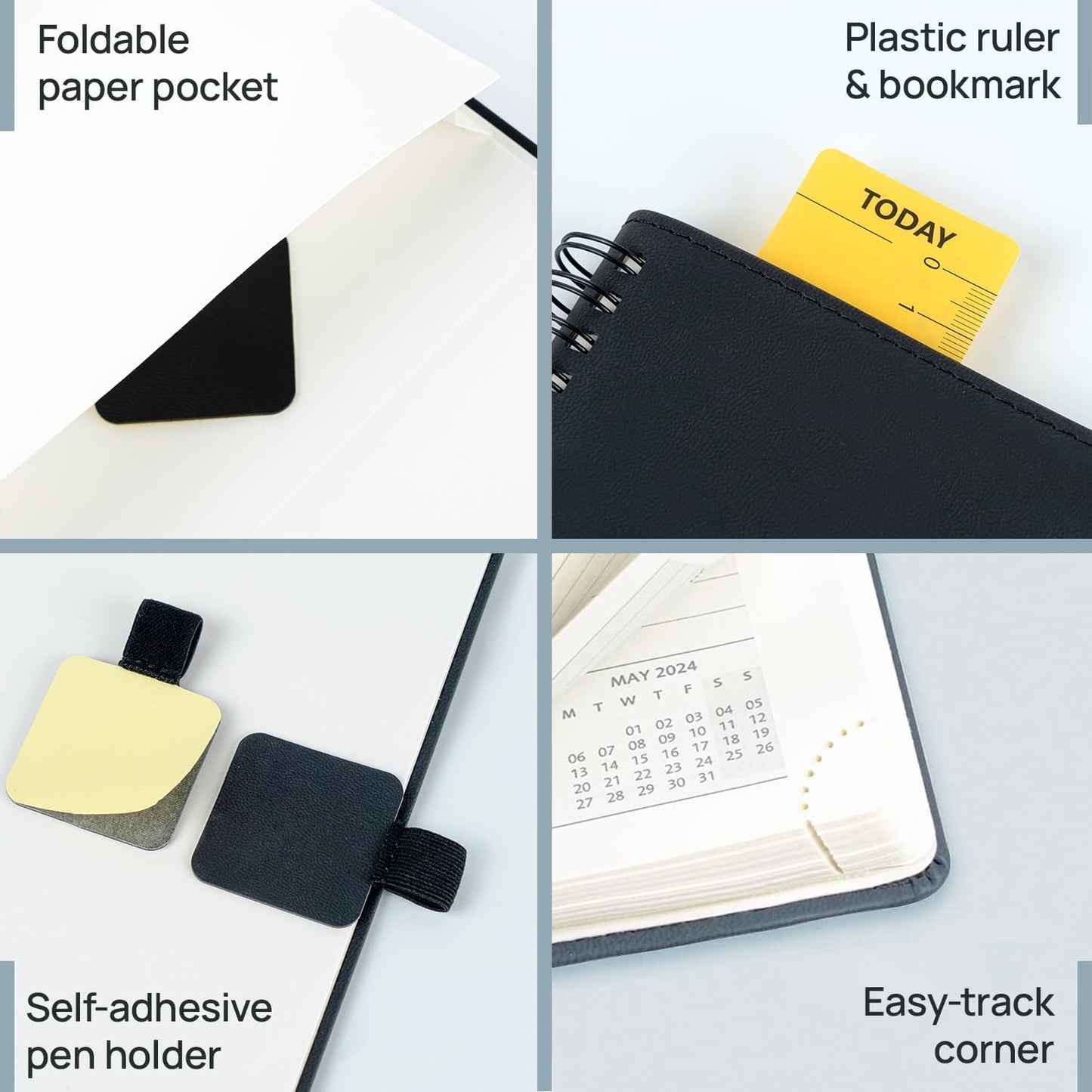 POPRUN 2026 Planner (Large - 8.5" x 10.5") with Hourly Schedule, Vertical Layout - 2026 Weekly Calendar (Jan. 2026 - Dec.2026) for Time Management, Monthly Tabs, Spiral Bound, Soft Cover - Burgundy Red