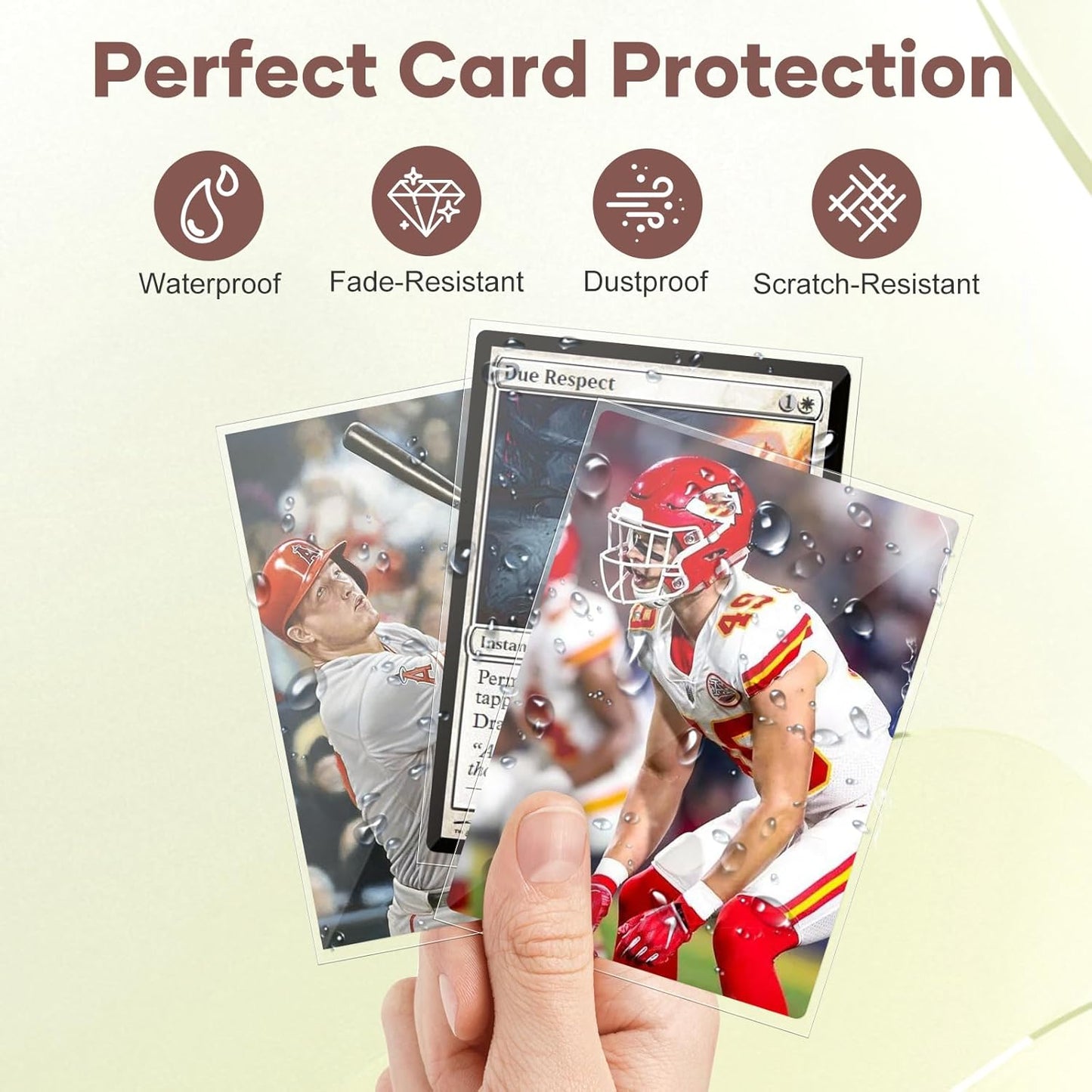 3000 Counts Card Sleeves, Clear Penny Sleeves for Trading Cards, Baseball Card Sleeves, Soft Trading Cards Sleeve Fit for MTG, TCG, Baseball Cards, Football Cards, Game Cards