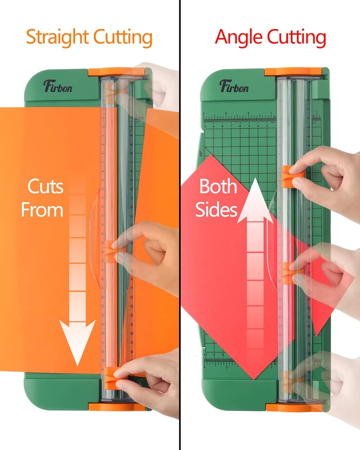 Firbon Green A4 Paper Cutter 12 Inch Titanium Straight Paper Trimmer with Side Ruler for Scrapbooking Craft, Paper, Coupon, Label, Cardstock