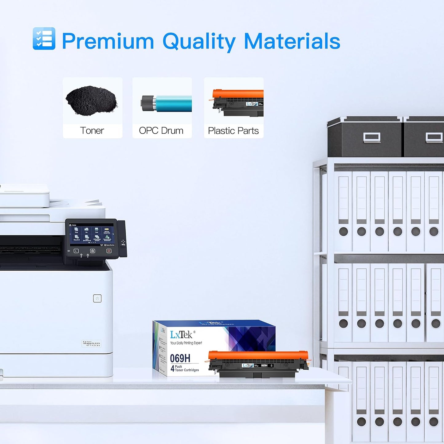 LxTek 069H Toner Cartridge Set MF753Cdw | Replacement for Canon 069H 069 Toner 4 Pack for Canon ImageCLASS MF753Cdw MF751Cdw LBP674Cdw Printer，4 Pack 069 Toner