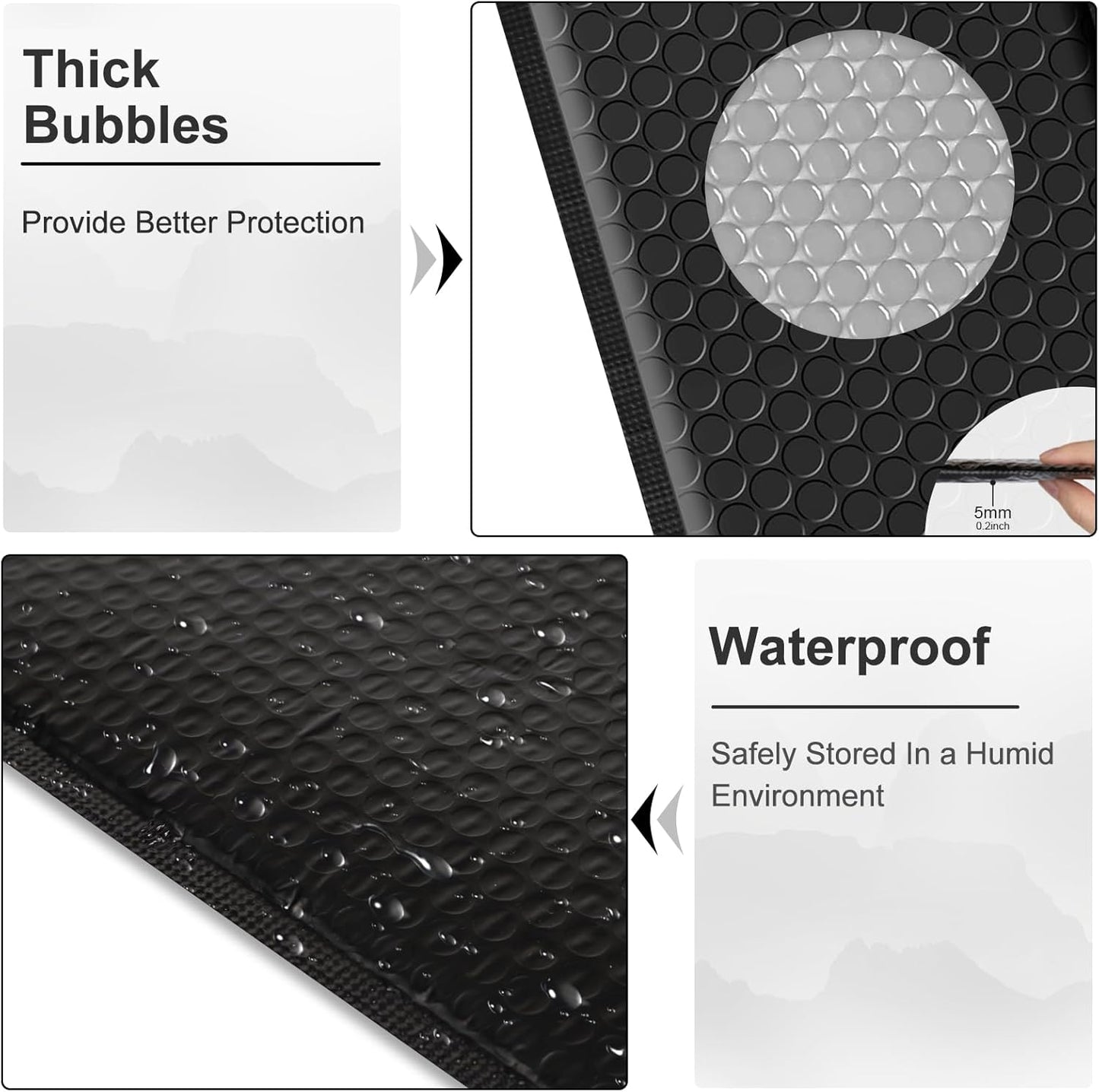 10.5x16 Poly Bubble Mailers #5 Padded Envelopes, 25Pcs Self Seal Mailing Envelopes Bubble Padded Mailers (Black)