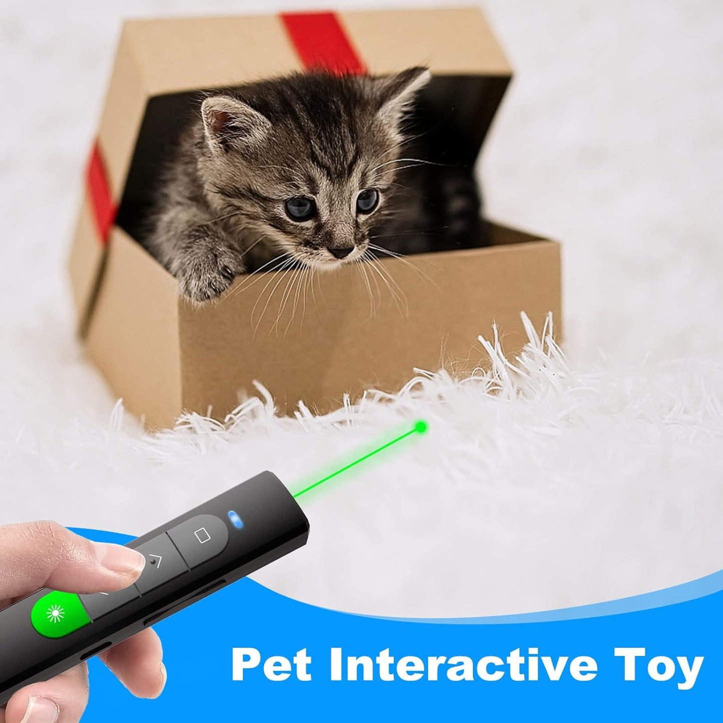 Rechargeable Presentation Clicker Wireless Presenter - Clicker for PowerPoint Presentations, Green Laser Pointer for Presentations RF 2.4GHz Google Slide Advancer for Mac/Computer/Laptop/Keynote