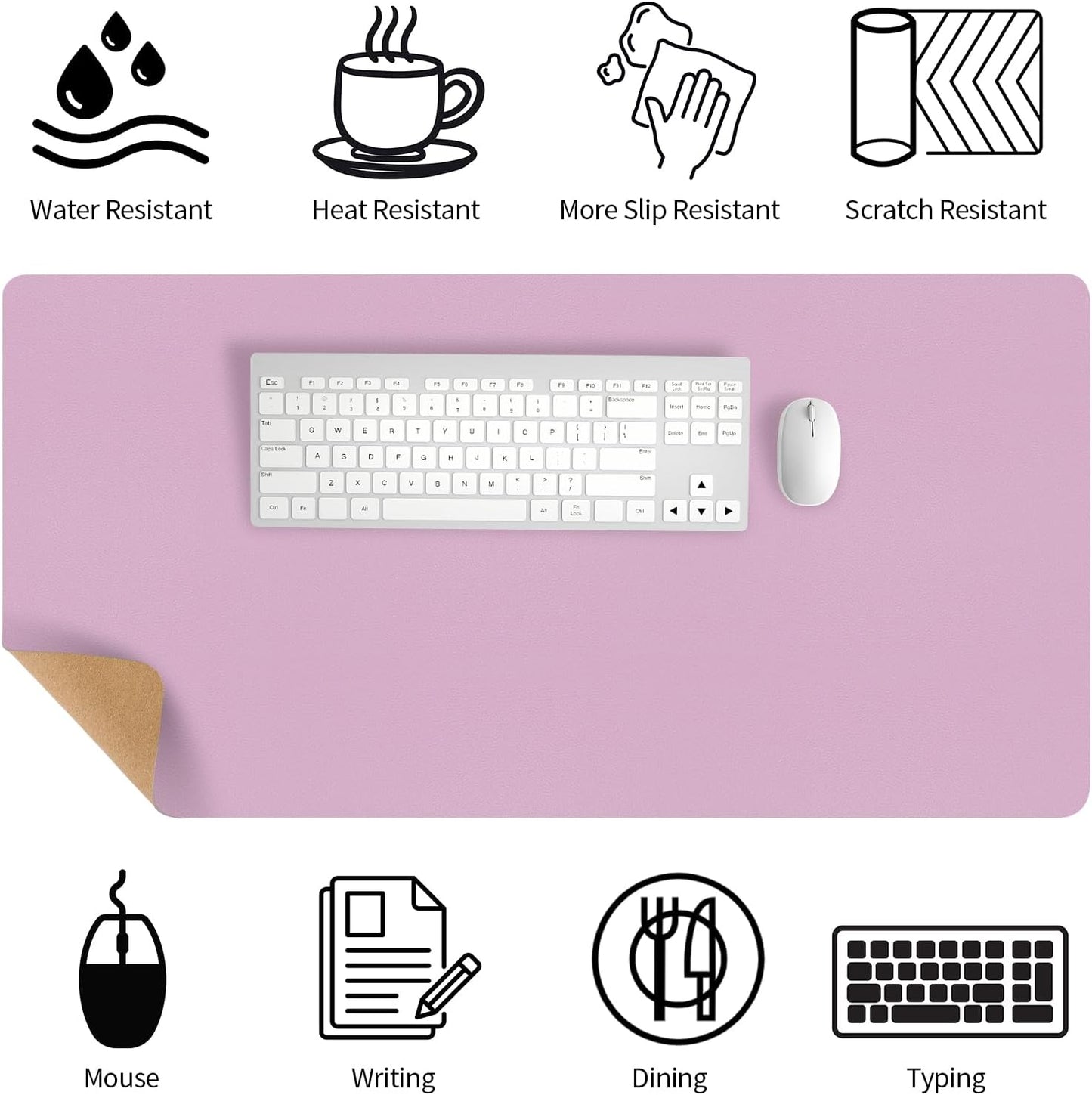 Bloss Purple Desk Mat, Leather Desk Pad, Desk Matt for Desktop, Waterproof Desk Pad Mat, Computer Mat for Office Work/Home/Decor/Desk Protector/Cover(31.5 x 15.7 Inches)