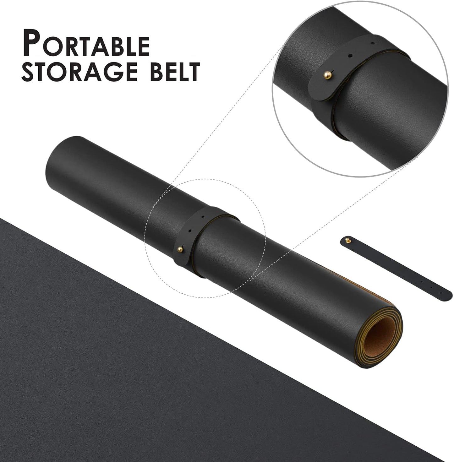 Cork Desk Mat - Small Dual-Sided Desk Pad for Office and Home - Desk Organization and Accessories - Ideal for Large Mouse Pad and Small Desk Mats on Top of Desks(Black,23.6"x 13.8")