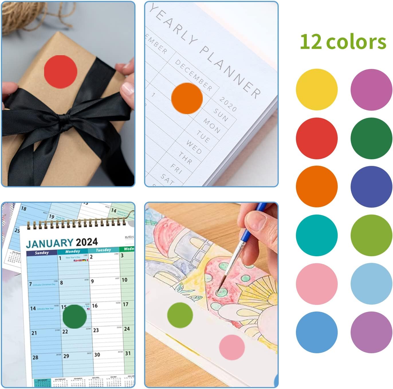 REGELETO 4200 PCS 0.75 Inch 12 Colors Round Colored Dot Stickers for Toddlers Teaching Papers, Color Coding Labels, Circle Dots Stickers for Office and Student Classroom (25 Sheets)