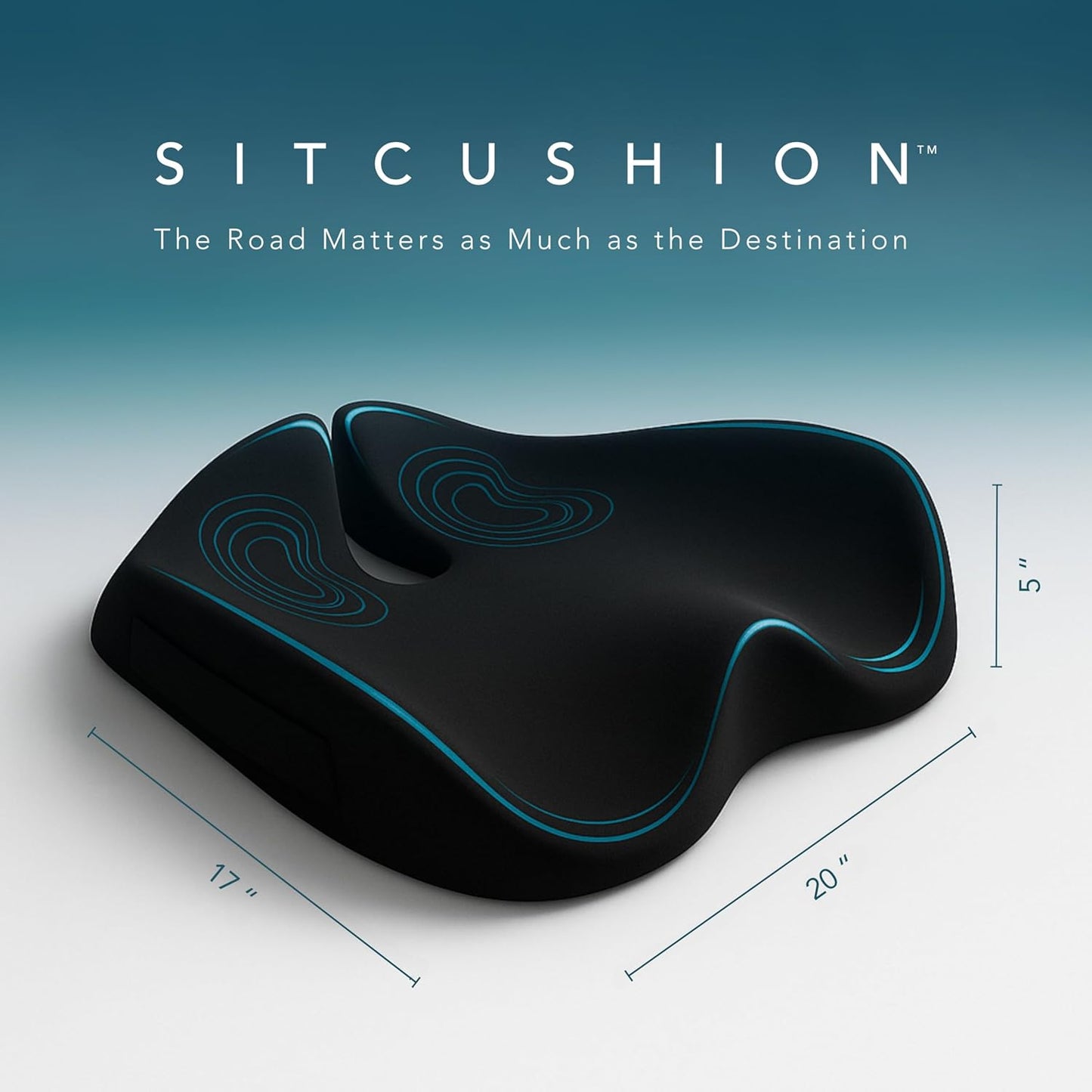 Pressure Relief Seat Cushion for Tailbone Pain – X Large Office Chair Cushion for Back Pain, Coccyx & Sciatica Pain Relief Pillow. Memory Foam Seat Cushions for Office Chairs. Extra Cover (Black)