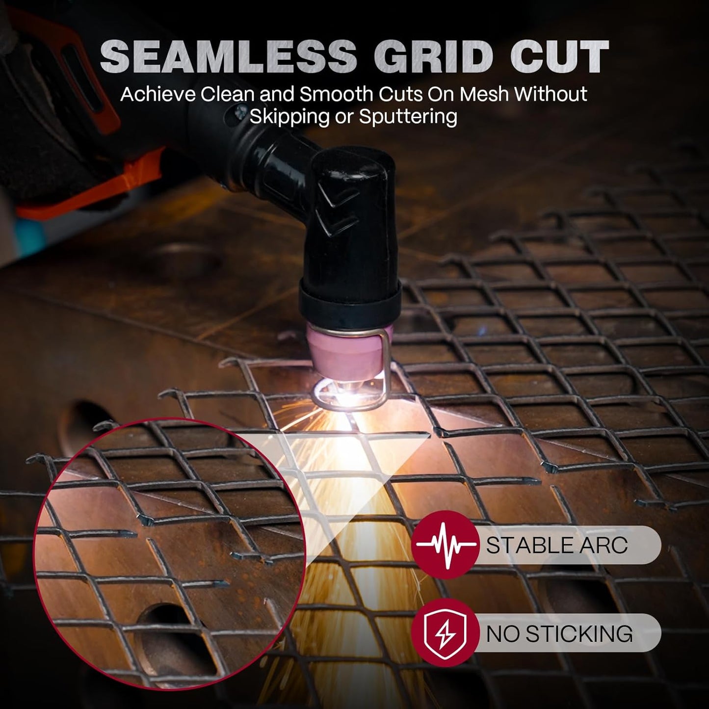 ARCCAPTAIN iControl CUT55 Prolux Plasma Cutter Machine, [APP Control] 55 Amp Non-Touch Pilot Arc, 120V/240V, Upgraded LED Display, Grid Cutting, Rust Removal, Air Pressure Detection for Home DIY