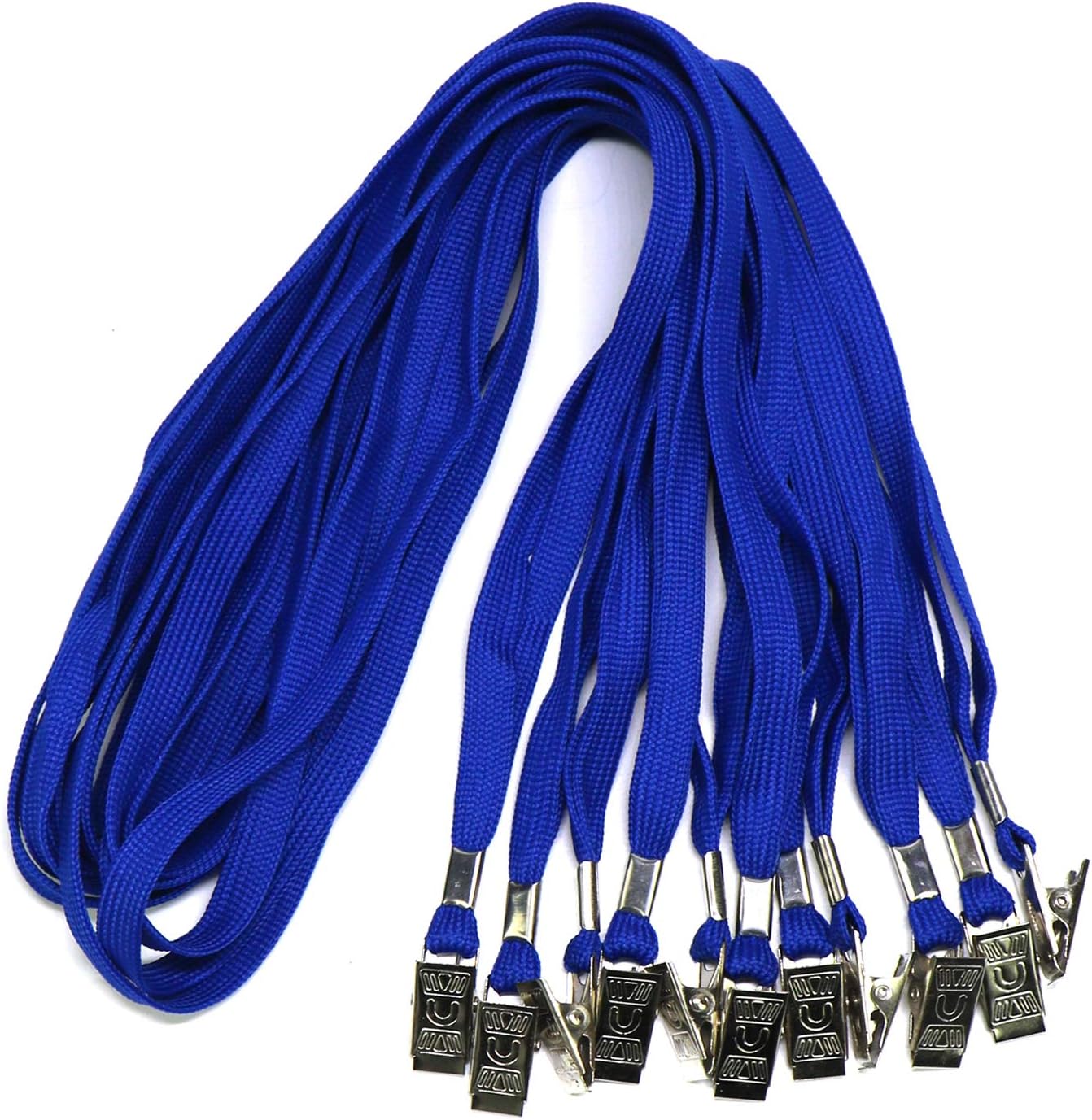 Ollain Badge Lanyards Neck Bulk Cruise Lanyards Blue Lanyard with Clip for ID Card Name Tags Badge Holders (Blue, 50 Pack)