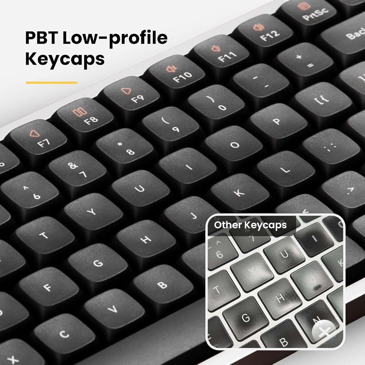 LOFREE Flow Low Profile Mechanical Keyboard, 100 Keys Rechargeable Wireless Keyboards with Bluetooth and Wired Connection for Windows, Mac OS/Black Phantom Tactile Switches