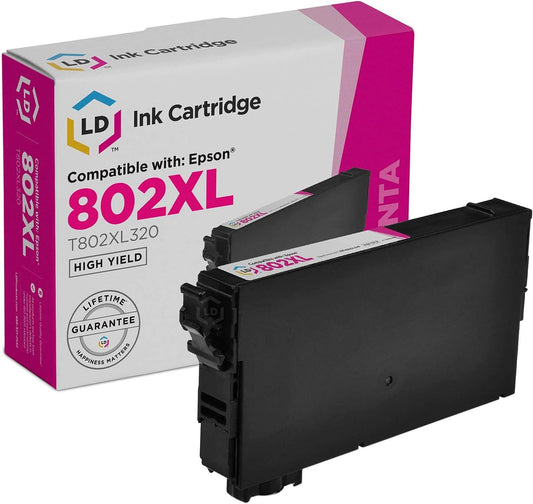 LD Remanufactured Ink Cartridge Replacement for Epson 802XL T802XL320 High Yield (Magenta) Compatible with Workforce Pro EC-4020 EC-4030 EC-4040 WF-4720 WF-4730 WF-4734 WF-