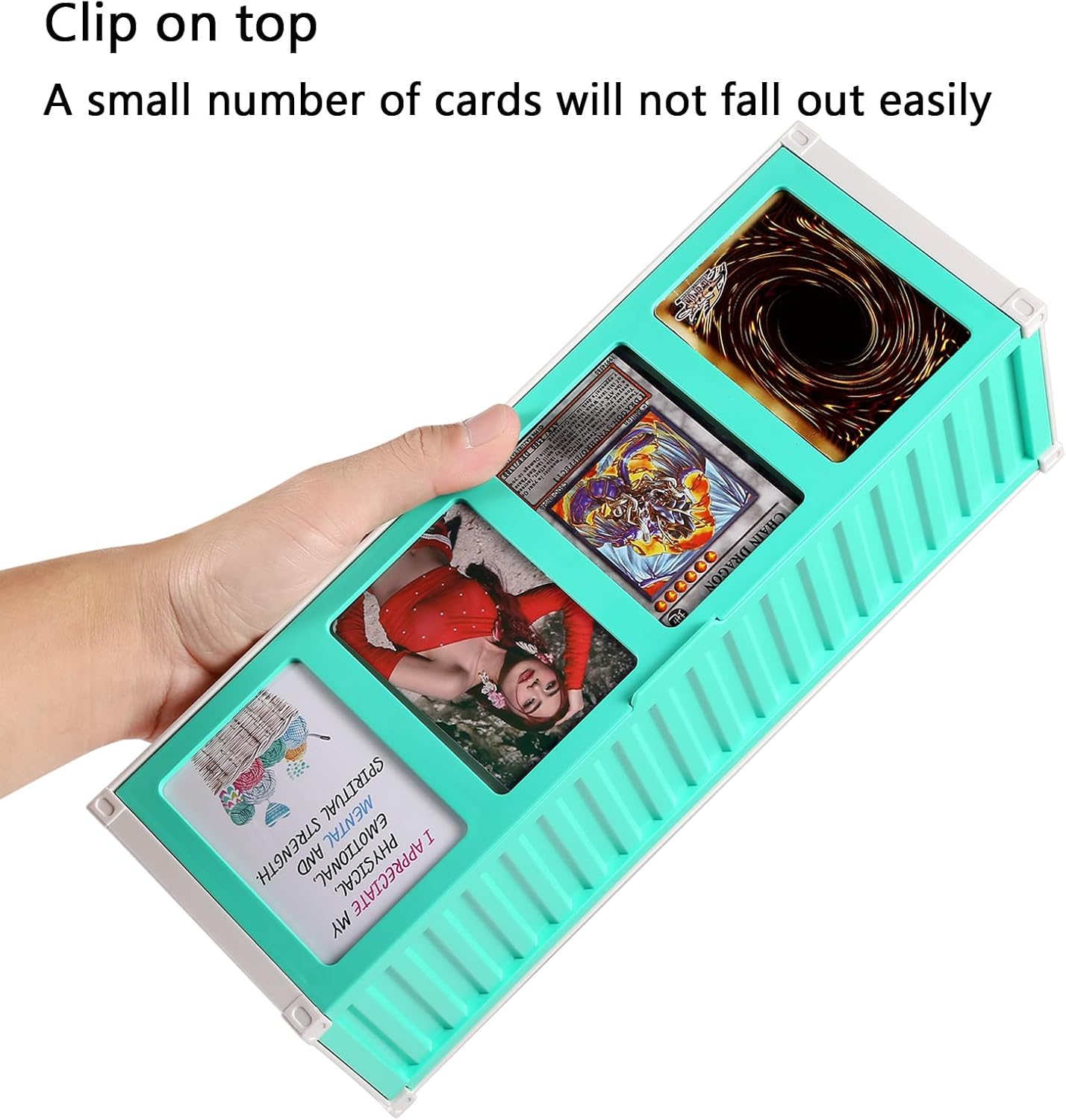 2 Pack Green Trading Card Storage Box Holds 1600 Cards, Plastic Playing Sports Baseball Card Case, Collectible Card Organizer Bin, Only suitable for Nnsleeved Cards