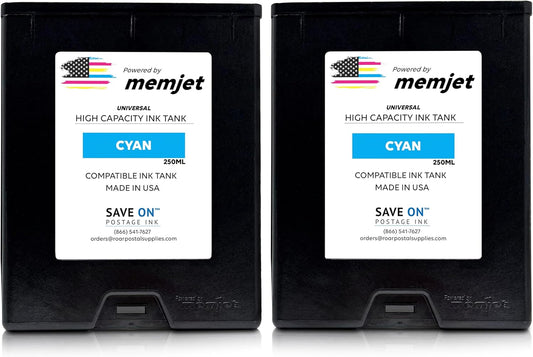 Save On Postage Ink, (2-Pack Memjet Ink Cartridge Compatible Astro 123-2413 | Memjet Ink Compatible HI-Cap Cyan Ink Tank for AstroJet M1 M2 S1 and M1DX | 2 Pack