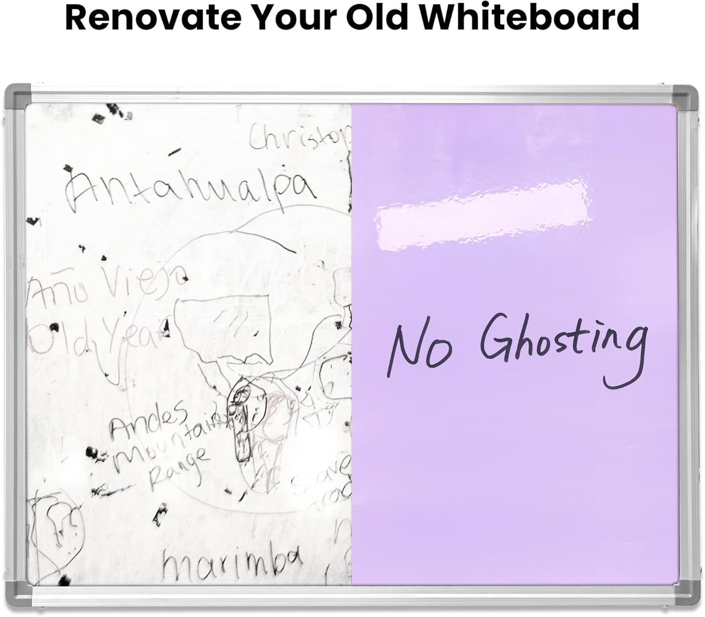 T&W SAME FILM White Board Dry Erase-Colorful Whiteboard Wall Sticker Roll 17.3''X78.7''-Self Adhesive Dry Erase Paper for Desk/Glass/Fridge/Office/Door/Classroom/Kids/Adults-3 Marker-Purple