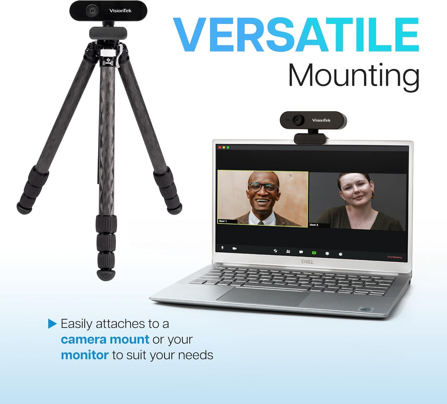 VisionTek VTWC30 Premium Full HD (1080P 30FPS) Webcam, for Windows, Mac, Linux, & Chromebook with Digital Dual Microphones, Manual Focus Lens, Privacy Cover, 83-Degree Viewing Angle