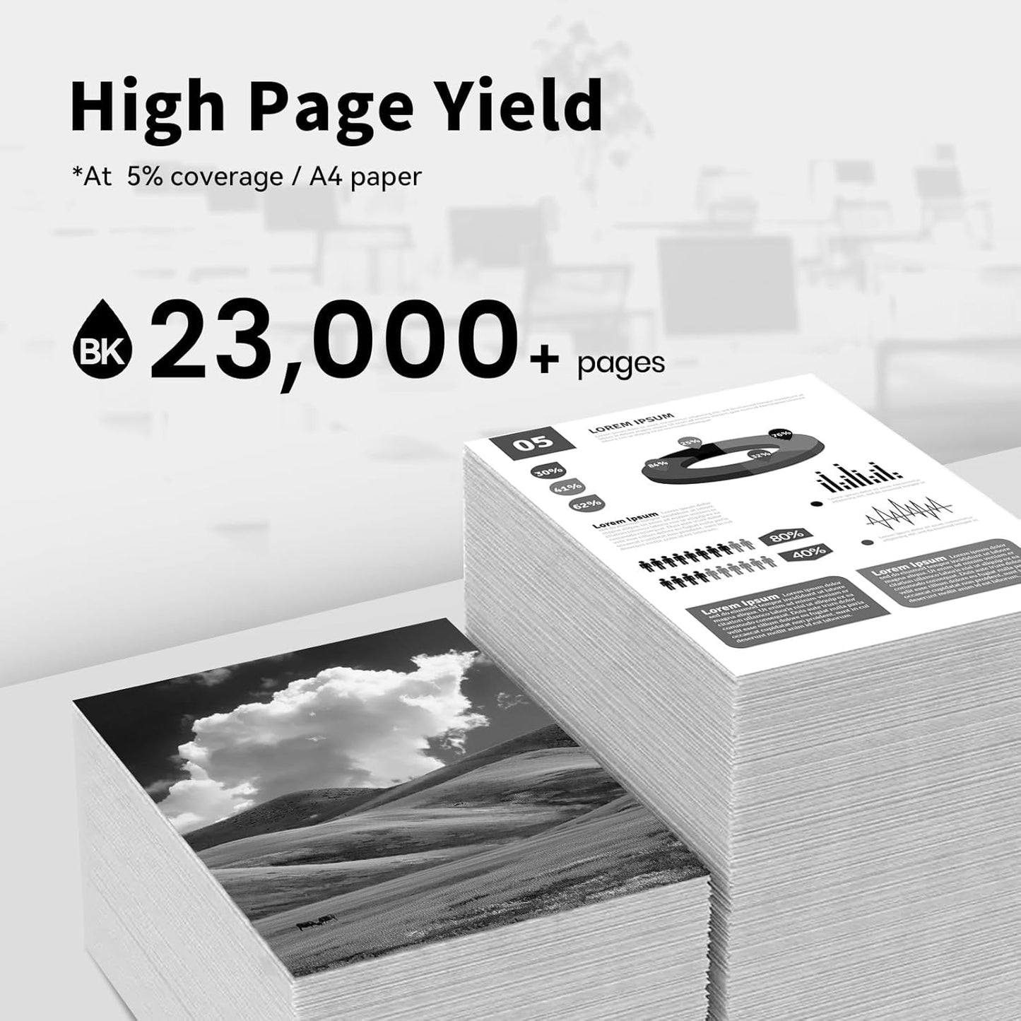 32A Black Imaging Drum High Yield Replacement for HP 32A CF232A Drum Unit Compatible with M203dn M203dw MFP M227fdn M227sdn M227fdw Printer (2-Pack)