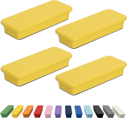 Glassboard Studio Mega Magnets - Neodymium - Heavy Duty, Colorful, Ergonomic, Ideal for Crafting, Quilting, and as Magnetic Knife Holders (4, Sunshine Yellow Bar)