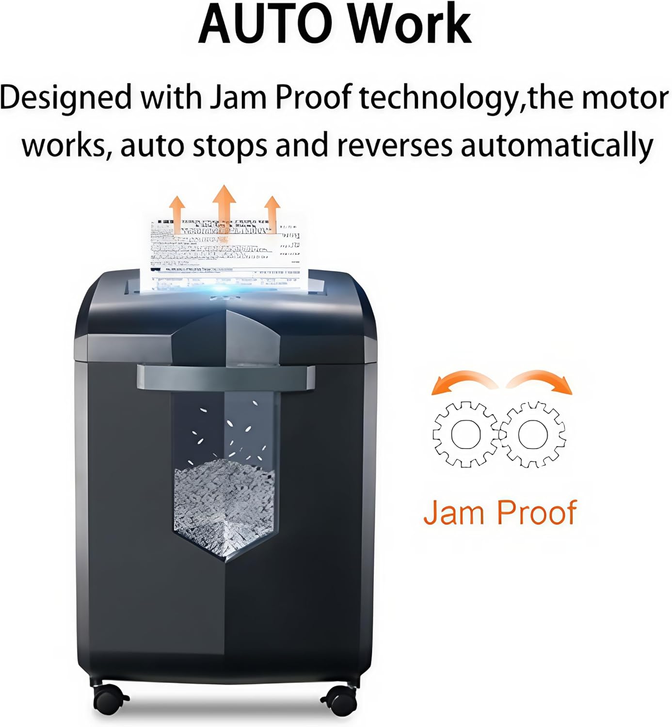 Bonsaii Heavy Duty Paper Shredder, 16 - Sheet, Micro - Cut Office Shredder, 60 - Minute Continuous Running time, Commercial Grade, 6 - Gallon Pull - Out Basket, High - Security P - 4 Level Protection