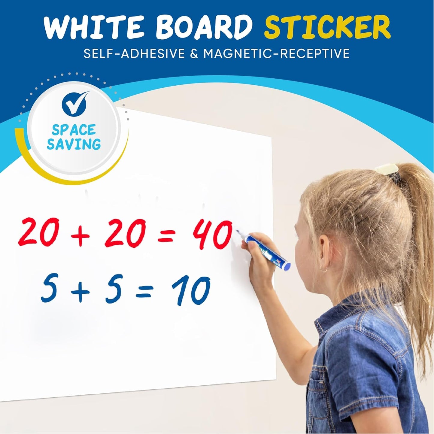 YOUNGJQ Magnetic Whiteboard Contact Paper 20" x 12" Adhesive Dry Erase White Board Sticker for Wall Peel and Stick Wallpaper for Fridge Home Office