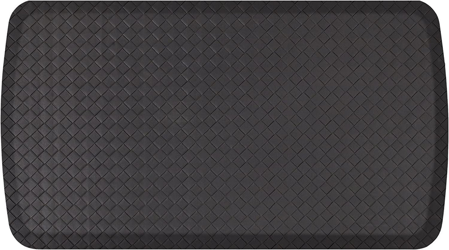 GelPro Elite Premier Gel & Foam Cushioned Anti-Fatigue Kitchen Floor Comfort Mat, Padded Stain-Resistant, Waterproof, Non-Slip Comfort Padded Desk/Office Mat, 20" x 36", Basketweave Black