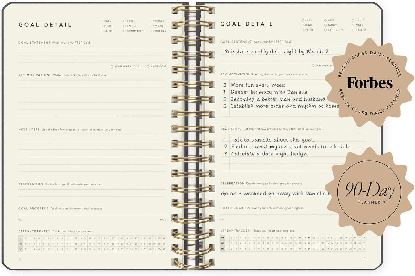 Full Focus Leather Coil Planner by Michael Hyatt - The #1 Daily Planner to Set Annual Goals, Increase Focus, Eliminate Overwhelm, and Achieve Your Biggest Goals - Hardcover (Eggplant)