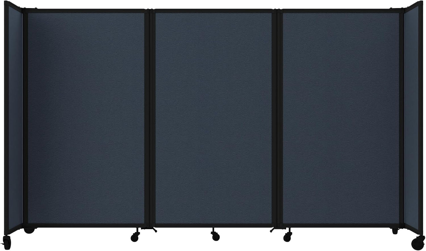 Versare Room Divider 360 Portable Wall Partition | Folding Panels | Large Freestanding Divider | Locking Wheels | Temporary Room Separator