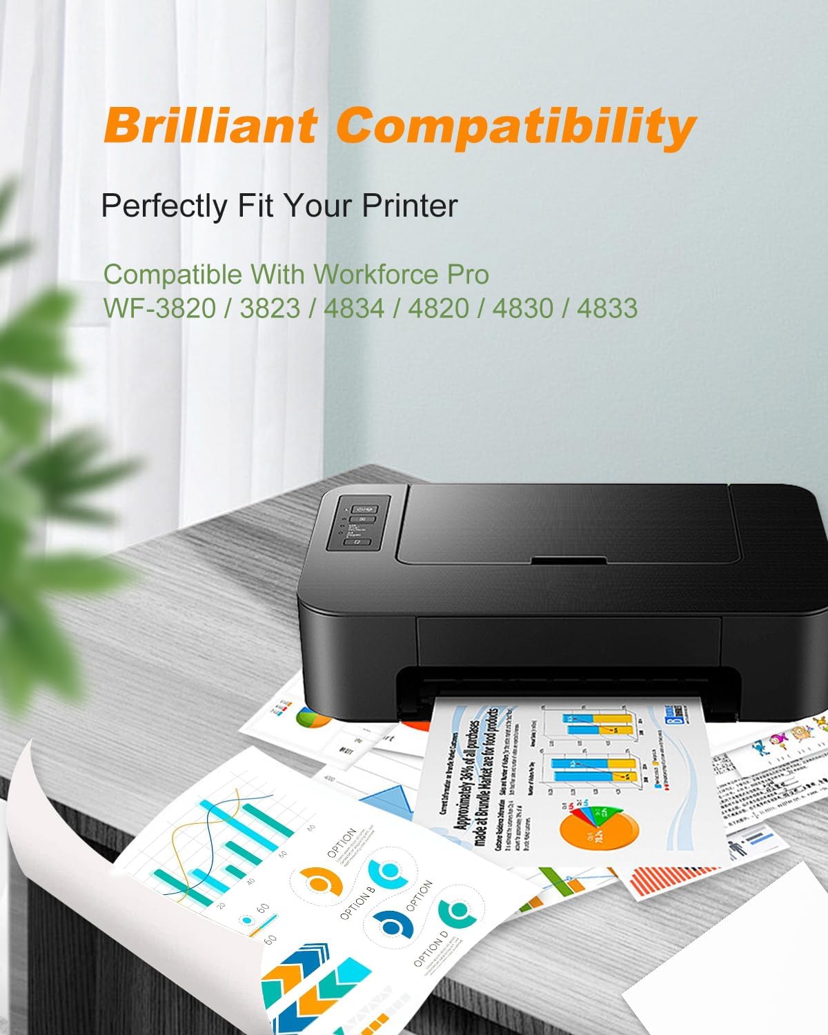 822XL Ink Cartridges Remanufactured Replacement for Epson 822XL Ink Cartridges for Epson 822 822 XL T822 for Epson WF-3820 Printer Workforce Pro WF-4820 WF-4830 WF-4833 WF-3823 Printer（5 Pack, 822XL）