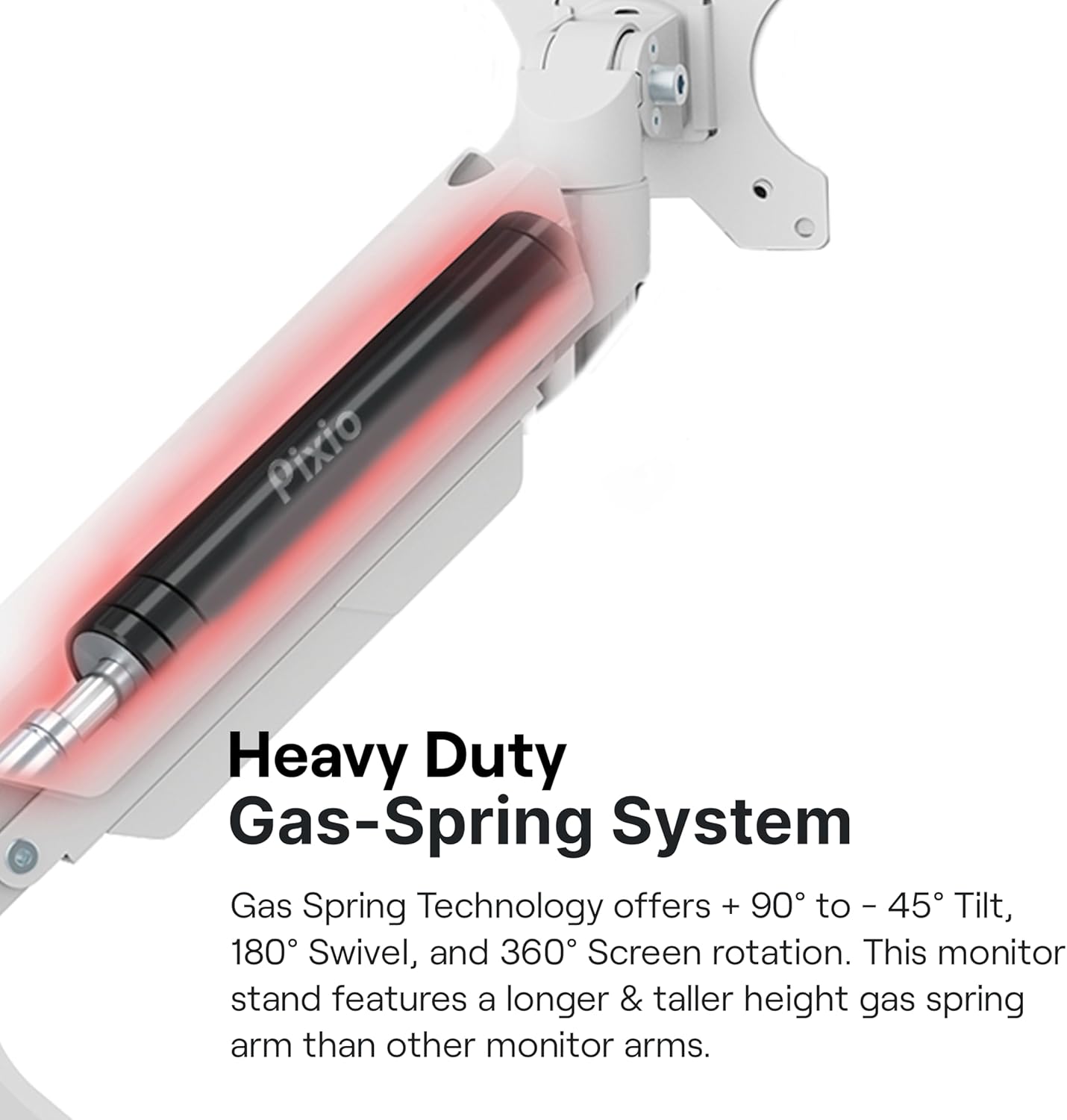 Pixio PS2D White Ultrawide Heavy-Duty Premium Dual Monitor Arm Stand Desk Mount - Fits up to 35 inches Two Monitors, Weights up to 33 lbs Each, Compatible with VESA 75x75mm 100x100mm