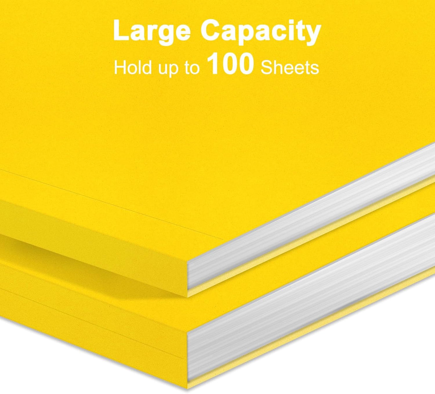 ViVin File Folder, 50 Pack Colored File Folders with 1/3-Cut Tabs, Fits 8.5 * 11 Letter Size Paper, Manilla Folders for Home Office School Documents(Yellow)