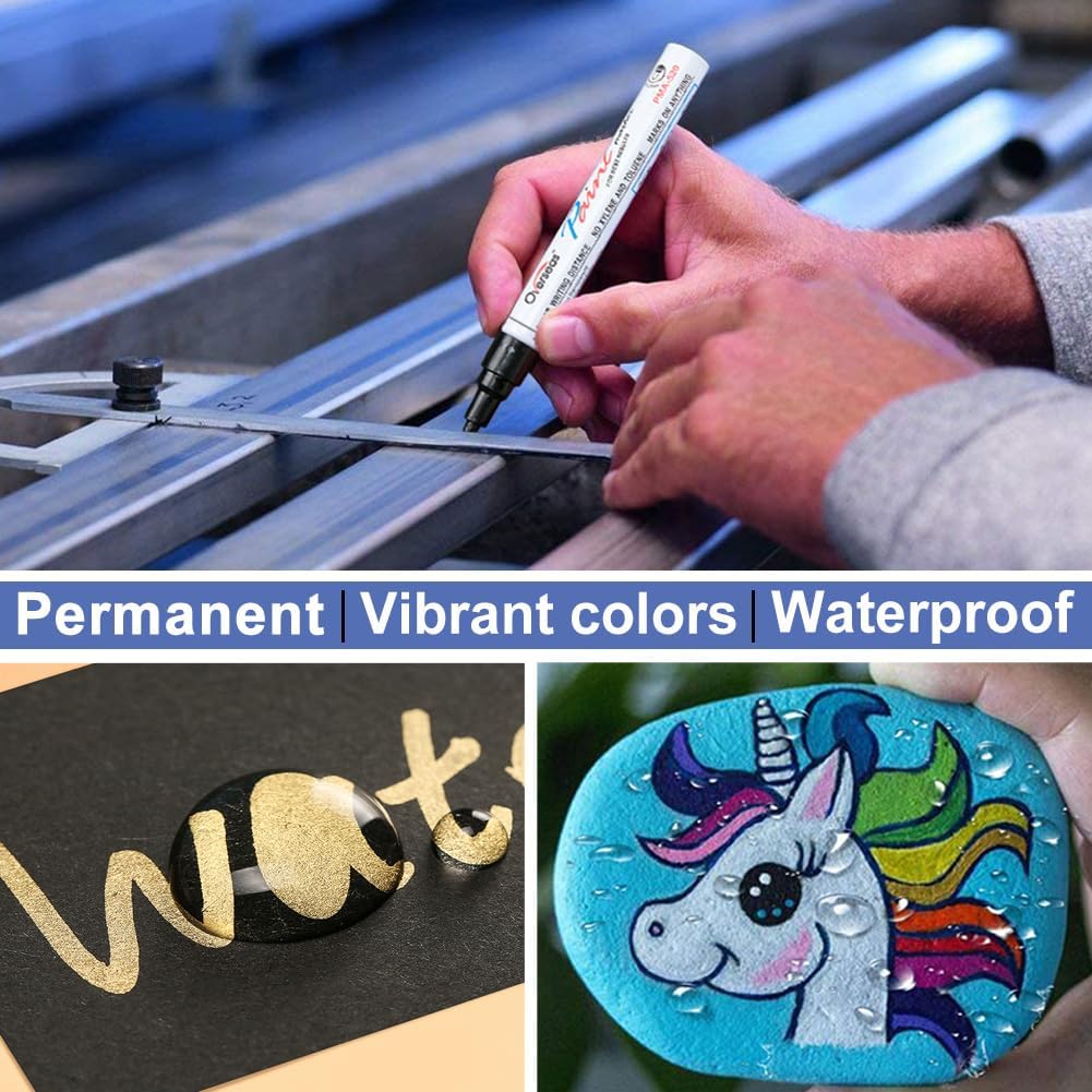 Overseas Permanent Paint Pens Light Purple Markers - 2 Pack Oil Based Paint Markers, Medium Tip, Quick Drying and Waterproof Marker Pen for Metal, Rock Painting, Wood, Plastic, Canvas, Glass, Mugs