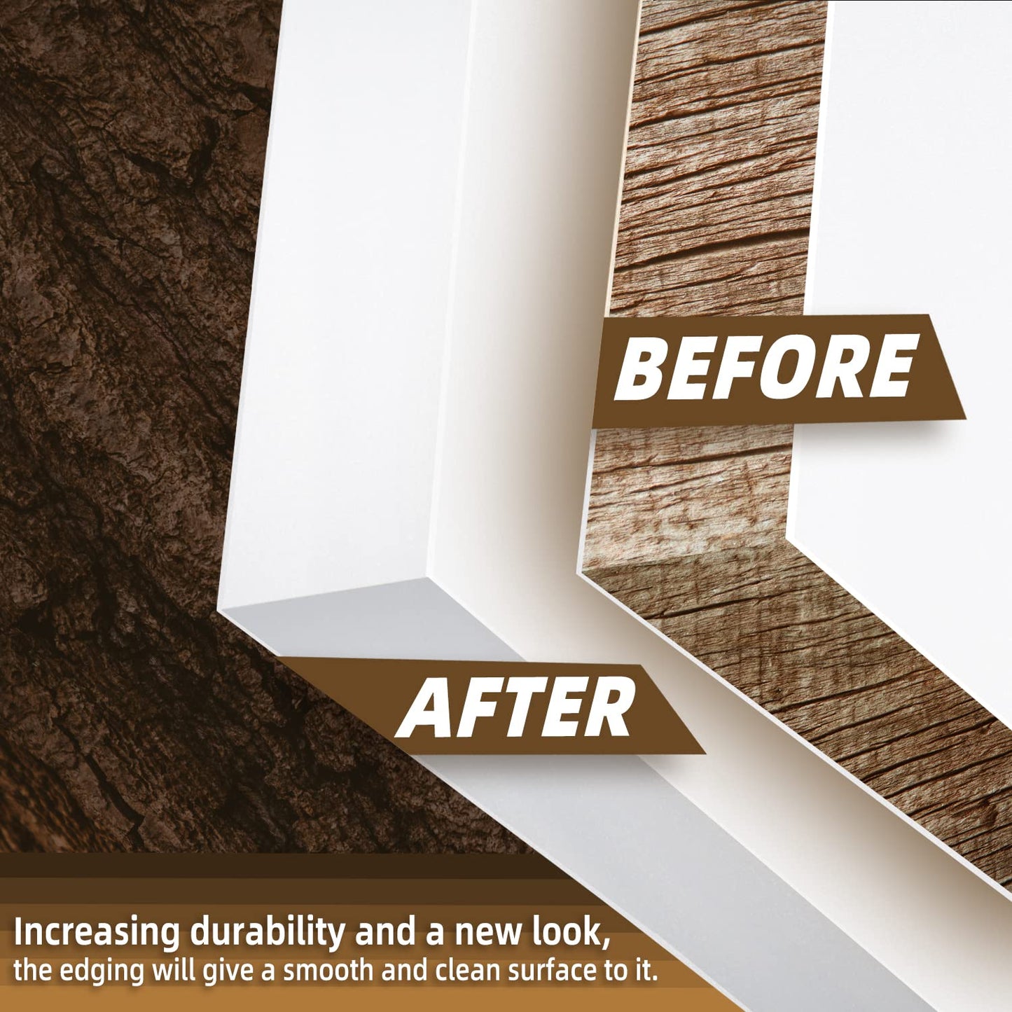 GSCIT Club White Edge Banding, 1 inch x 50ft Melamine Edge Banding with Hot Melt Adhesive Pre-glued Cabinet Edge Banding Flexible White Veneer Edging for Plywood Furniture Table