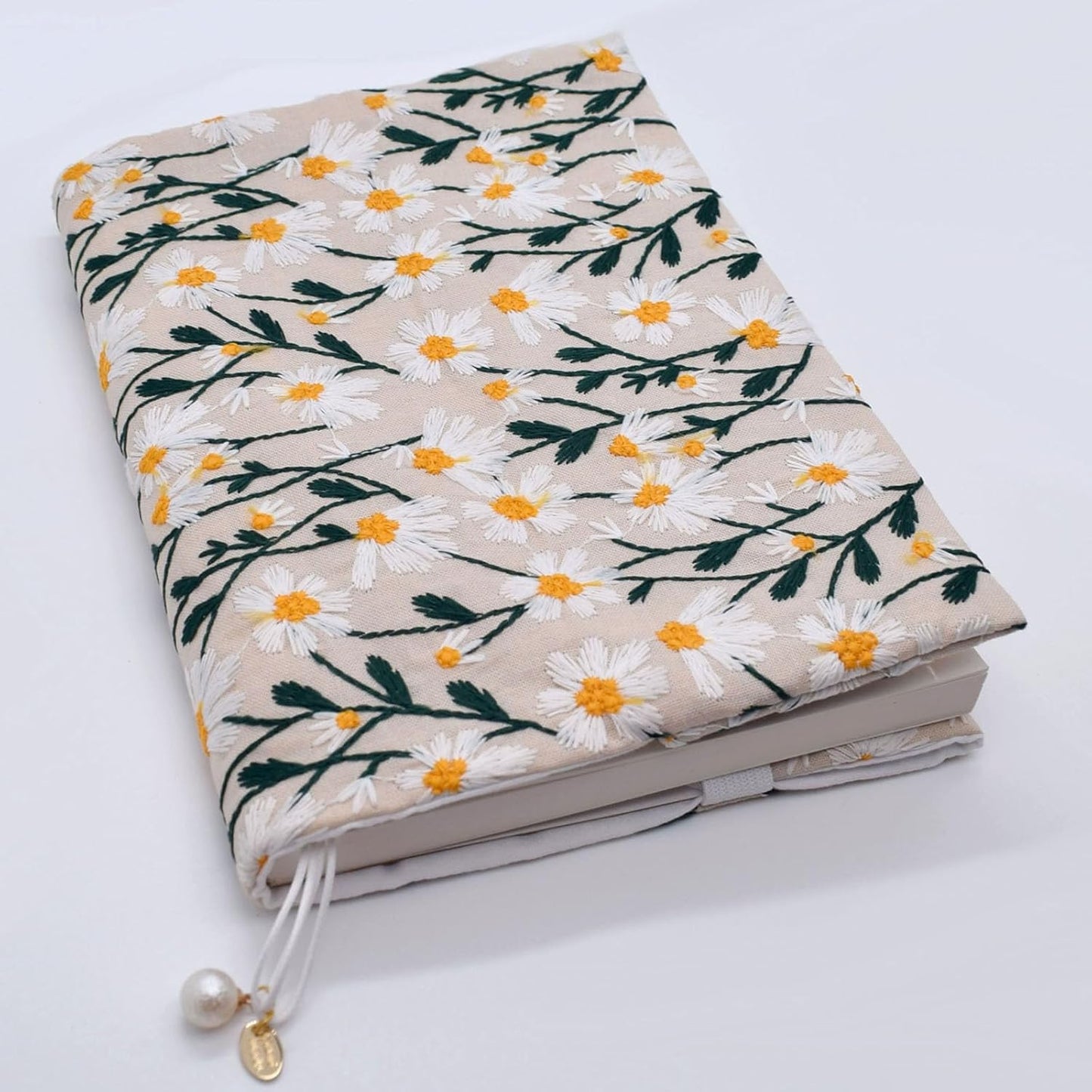 BLBMH A5 Book Covers for Paperbacks Book Cover for Privacy Fit for 5.5x8.3 inch Adjustable Book Sleeve Cover for A5 Diary Notebook Fabric Softcover Protector for Women Over 15 - Daisy 2