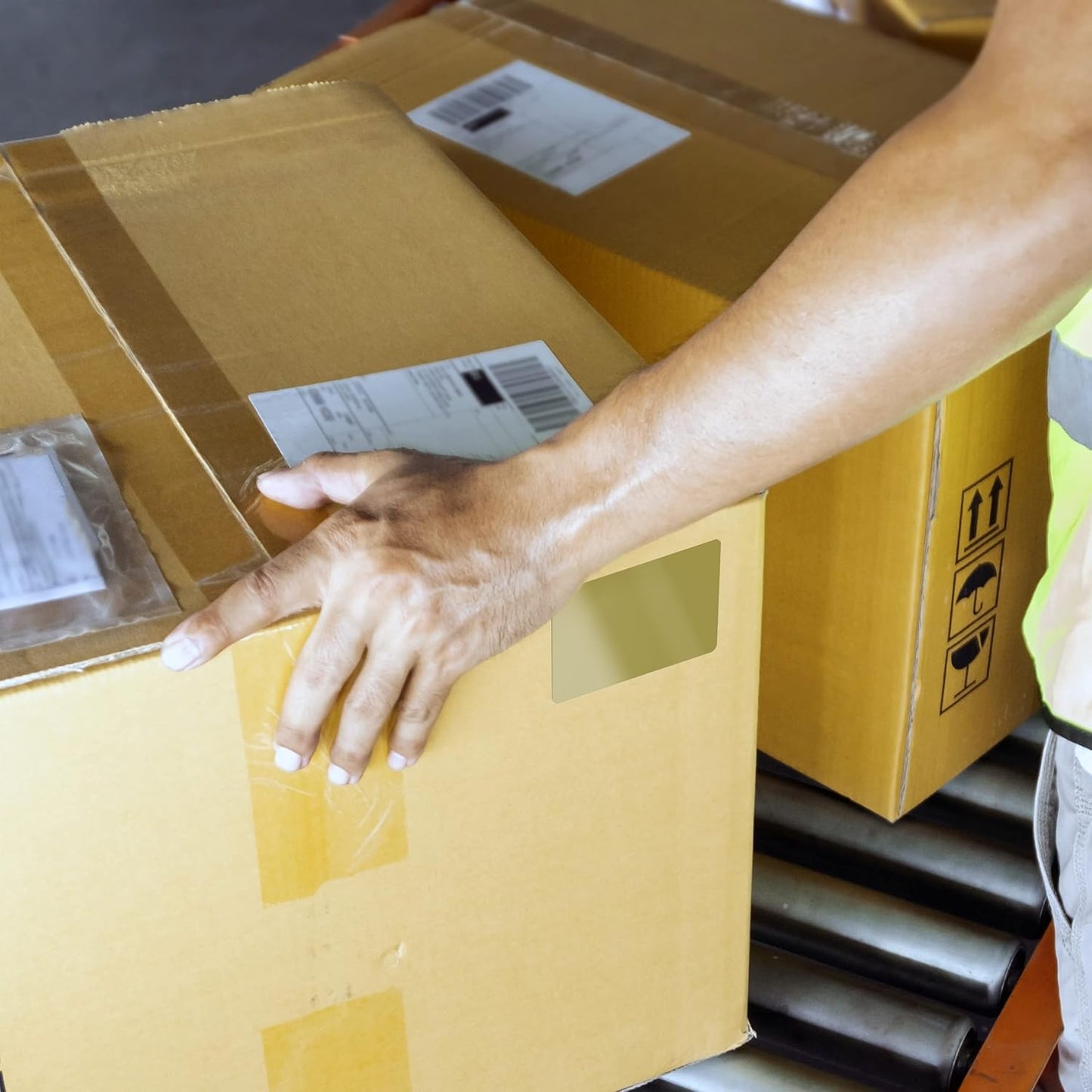 Kenco Color Coding 3 X 5 Rectangle Labels, Inventory Control Stickers 500 Labels Per Roll, Made in The USA (Gold)