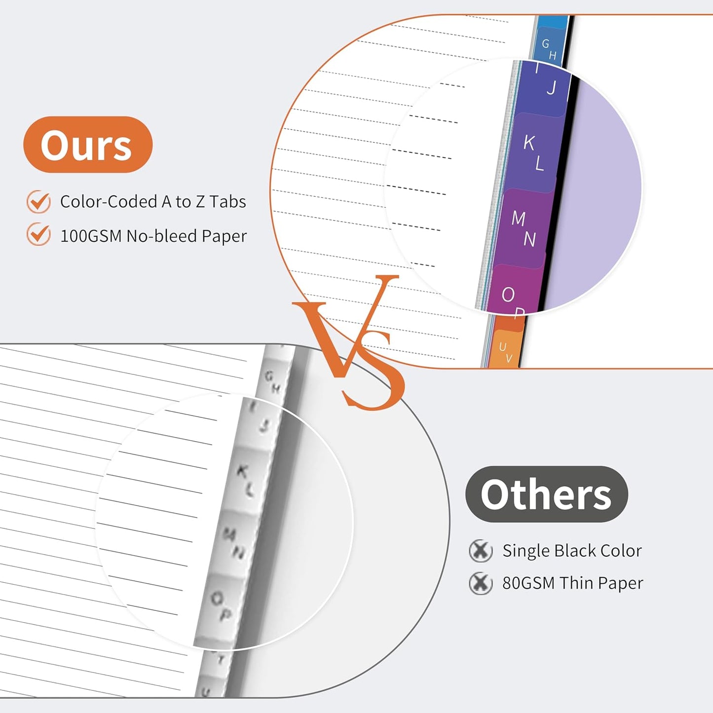 Password Book with Alphabetical Tabs, Password Keeper Book for Seniors, 5.8" X 8.2" Medium Size Password Notebook, Individual & Colorful Tabs, Spiral Hardcover Password Journal Logbook for Website Logins, Black