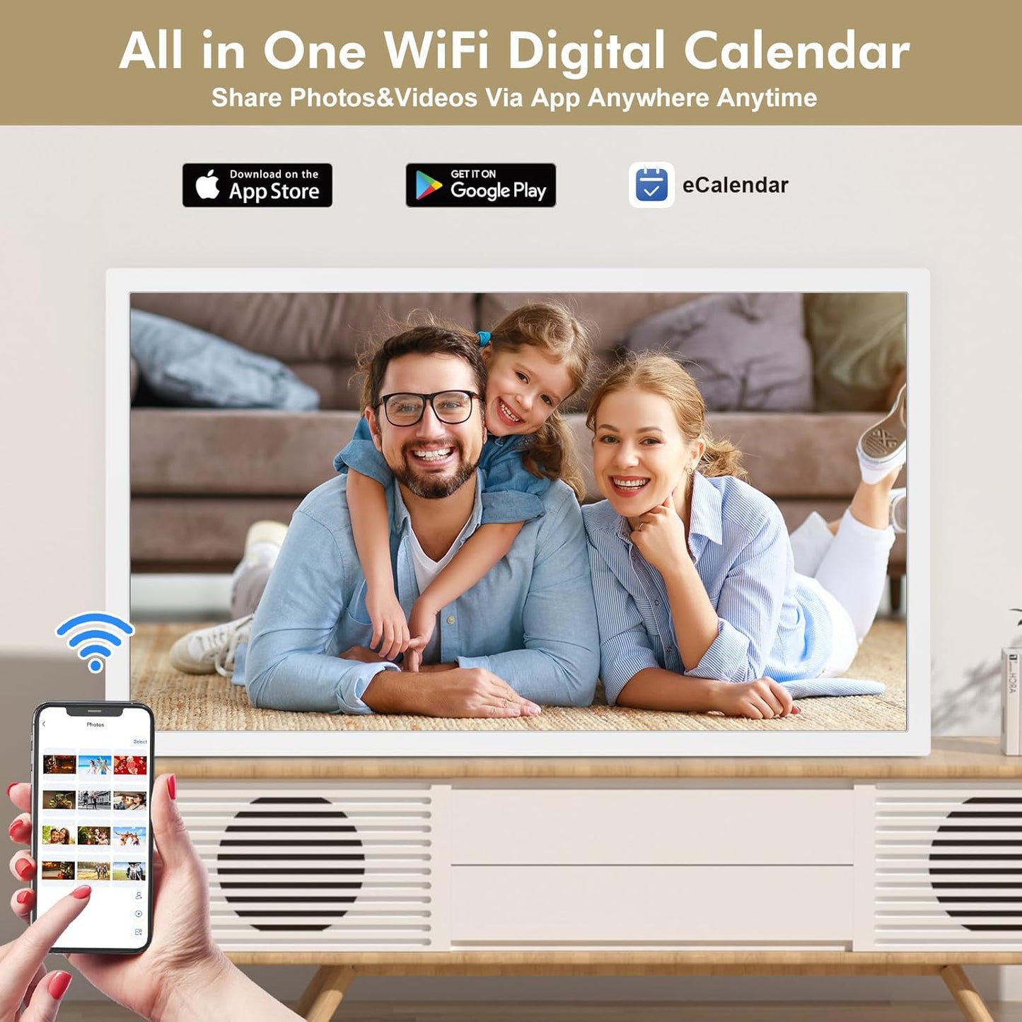 Digital Calendar Chore-Chart for-Family-Meal Planner - 27 inch Touchscreen Interactive Display Smart Calendar for Family To Do List, Dual-WiFi, Auto-Sync Google iCloud Outlook Calendars, Wall Mounted