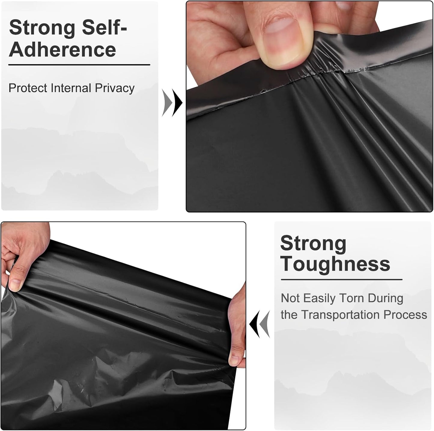 Large Poly Mailers 19x24 Inch 100 Pack, Shipping Bags for Clothing with Self-Sealing Tear-Resistant, Waterproof Poly Bags, Mailing Envelopes for Small Business (Black)