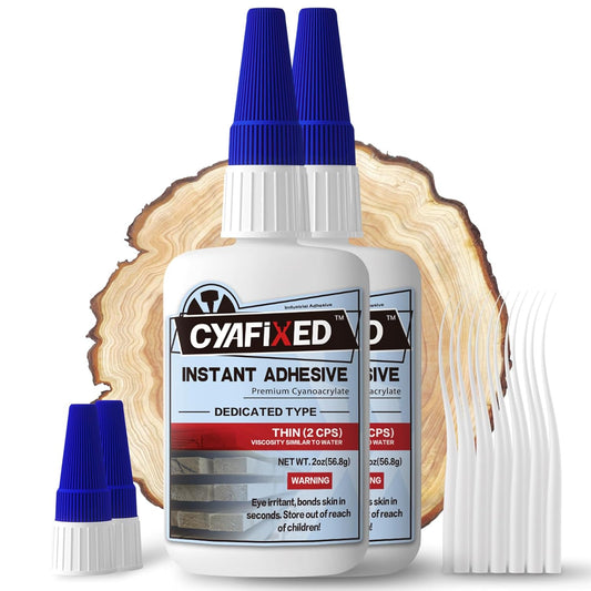 Professional Grade Cyanoacrylate Super Glue, Super Thin Viscosity CA Glue for Woodworking, 4 oz. Value Pack - Instant Adhesive for Woodturning, Pen Turning, Finish & Hobby